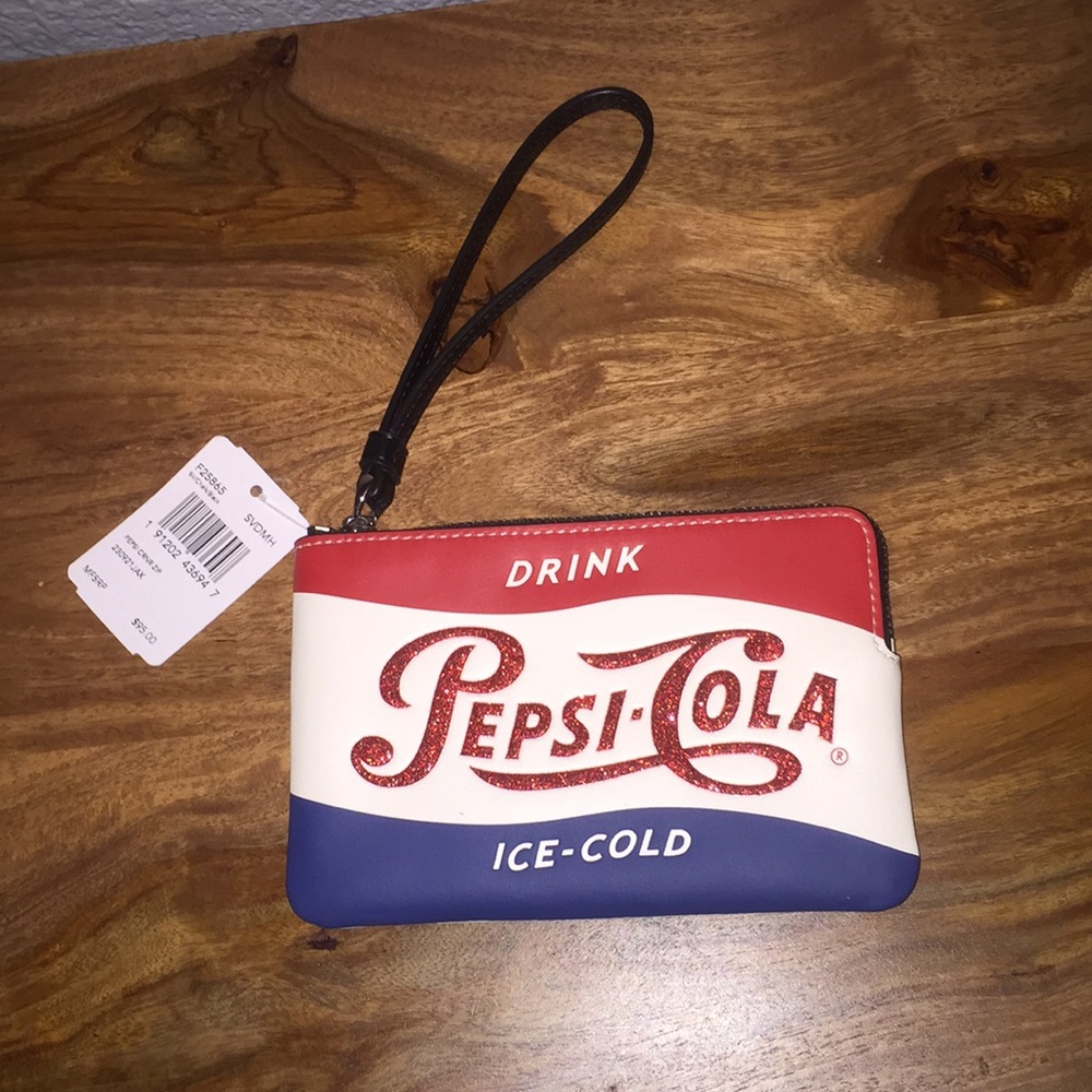 NWT Coach vintage Pepsi logo wristlet